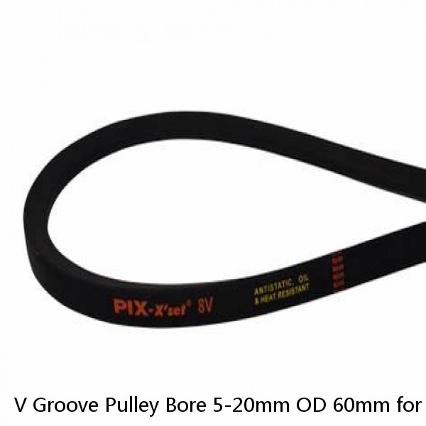 V Groove Pulley Bore 5-20mm OD 60mm for 6mm O Shape PU Belt Round Belt DIY #1 image